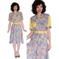 40s Saybury Paisley Rayon 2 Pc Dress &amp; Jacket Set with Yellow Sleeves &amp; Belt