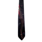 Vintage 40s Mens Silk Tie Black Red Geometric Graphic Print