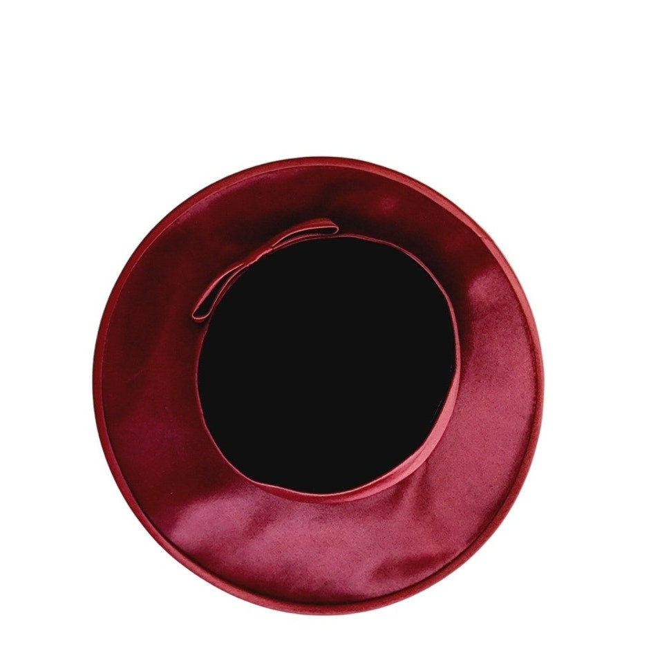 Vintage 50s Saucer Hat Burgundy Red Velet Satin Lytton's
