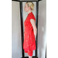 50s Tiki Play Suit Red Cotton Print Tunic + Top by Nani of Hawaii