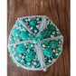 Vintage 1950s Ornate Cocktail Hat Green White Beaded Exotic