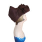 Vintage 1940s Brown Hat Tall Sculpted Tilt w/Front Bow Lecie Studio