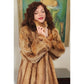 Vintage 70s Fox Fur Coat Hip Length Stripe Pattern / L