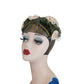 Vintage 50s Flower Hat Green Beige by Paulette Paris
