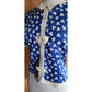 Vintage 80s Graphic Blouse w/Bows Blue & White Petites for Maggy