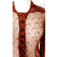 Vintage 70s Brown Lace Sheer Shirt