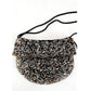 Vintage Beaded Evening Bag Black Silk Drawstring Crossbody Purse