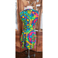 Vintage 60s Psychedelic Print Dress Rhapsody by Glazier Sleeveless Wrap Style