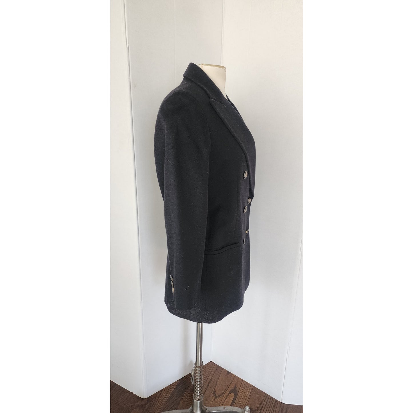 Vintage 1990s Black Blazer Antonio Baldan Double Breasted