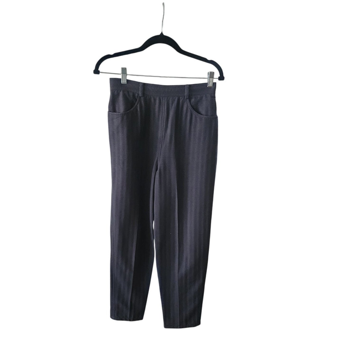 Vintage 90s ISAAC MIZRAHI Pants Black Textured Cotton Pants Waist 28 Made in USA