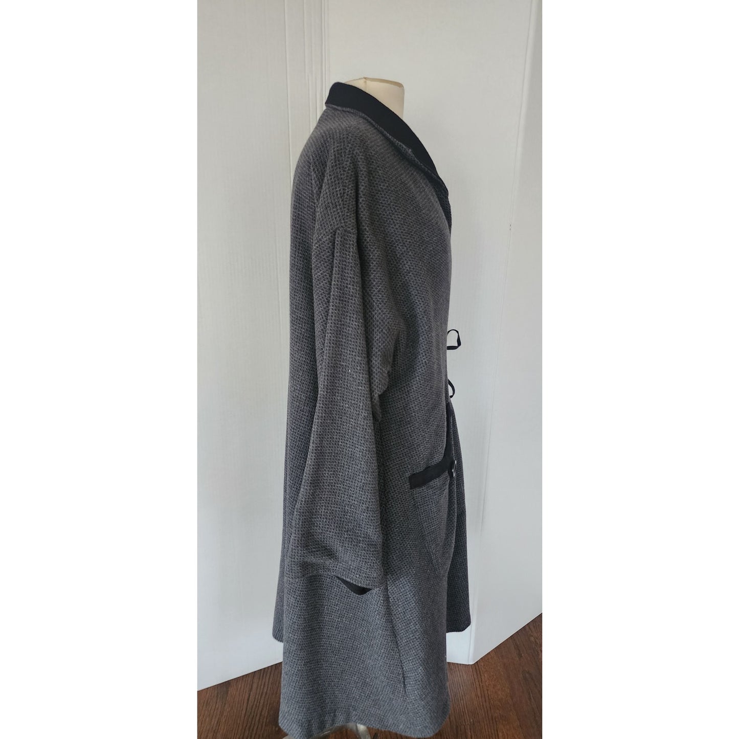 Vintage 1990s Gray Coat Wrap Style Asymmetrical Studio 90 / Medium