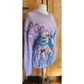 80s Purple Sweater in Embroidered Mohair Village Scene Applique by Vashti New Zealand