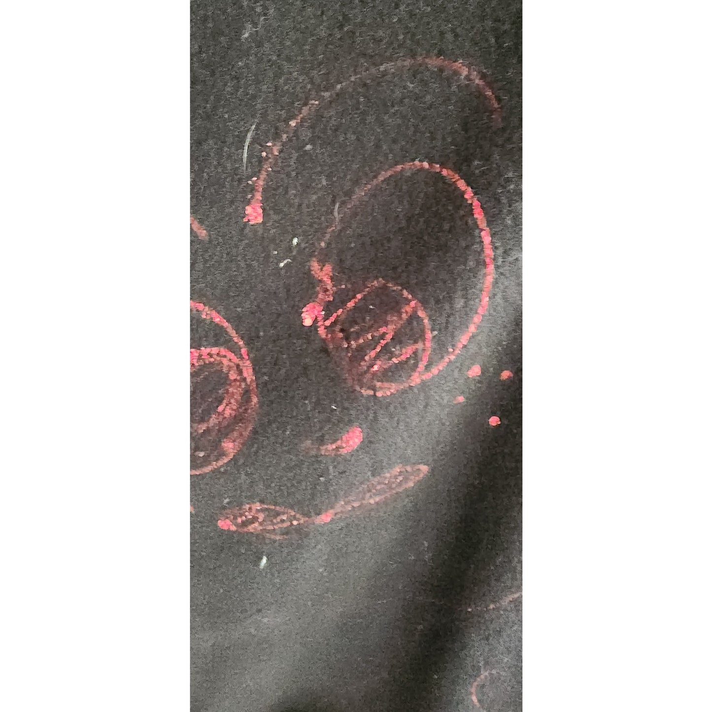 80s Black Slouch Coat Black Wool Red Graphics by Phobeau