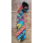Vintage 60s Mens Tie Colorful Barkcloth MCM Print Geometric