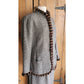 Vintage ESCADA Dress + Jacket Suit Set Alpaca Blend Wool Tweed Striped Mink Fur Trim / L