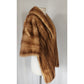 Vintage 50s Brown Mink Fur Shrug Wrap Stole Shawl