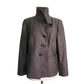 2010 Armani Collezioni Blazer Gray Microgrid Wool High Collar / L