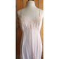 60s Pink Nylon Slip Dress w/Lace Knee Length Medium