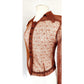 Vintage 70s Brown Lace Sheer Shirt