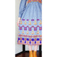 Vintage 70s Embroidered Boho Dress Peasant Style w/Belt Sash Joan Leslie Kasper