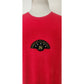Vintage 1990s Velour Dress Red Sonia Rykiel Midi Drop Waist Embroidered Logo Emblem