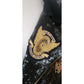 Vintage 80s Bomber Jacket Black Sequins Gold Eagle Motorcycle Patches Neiman Marcus / L