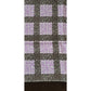 Vintage Yves Saint Laurent Silk Scarf Square Brown Purple Grid Geometric 70s 80s