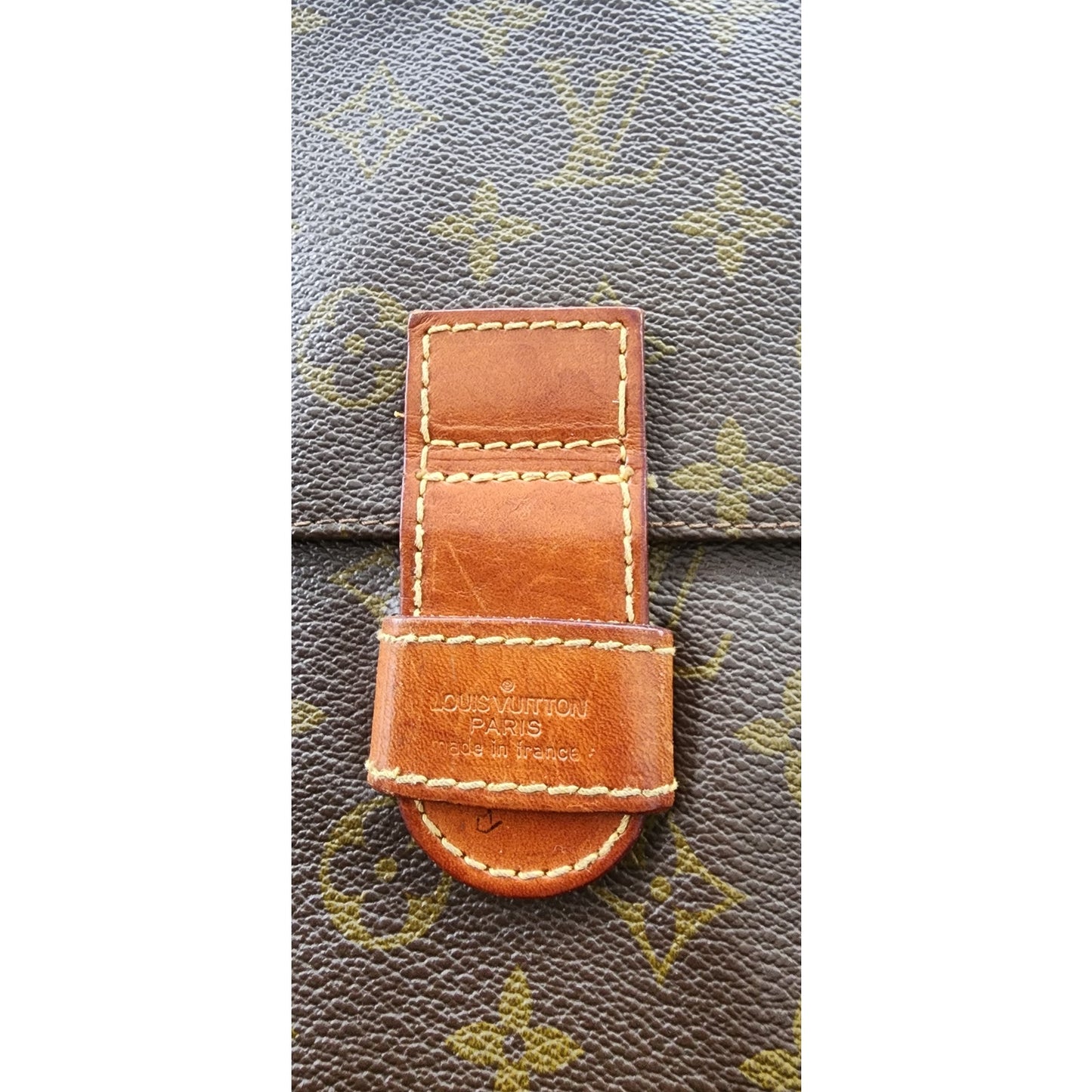 Vintage Louis Vuitton Leather Clutch Bag Poche Ministre Serviette Ambassadeur Monogrammed