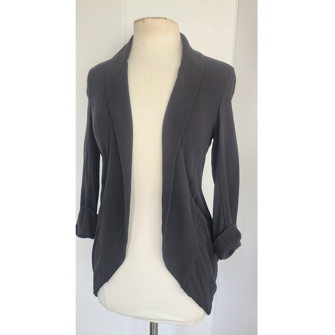 Vintage Eileen Fisher Blazer Black Silk Jacket Petite