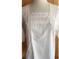 Vintage 70s Smock Tunic Top Embroidered White Cotton Fashion Mart Japan