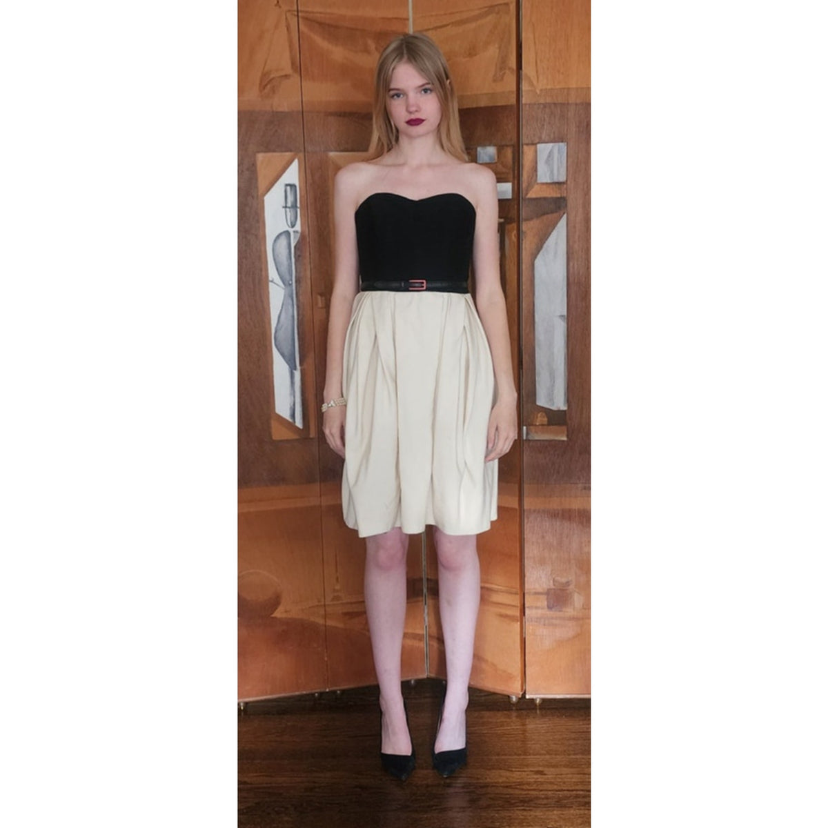 Jason Wu Dress Resort 2012 Strapless Party Midi Bubble Skirt Ivory Black Silk NWT Small