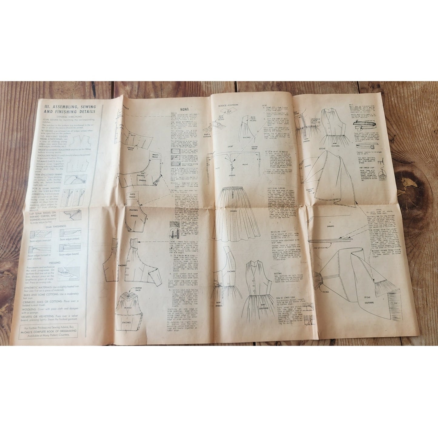 Vintage 50s Sewing Pattern ORIGINAL: Dress & Stole Shawl Scarf McCalls 9241