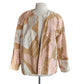 Vintage 80s Blazer Cotton Patchwork  Jacket Beige Brown Hyacinth Mexico