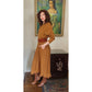 Vintage 80s Brown Dress Fringed Cowl Collar Mad Max Distopia Positive Attitude