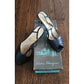 Vintage 70s Ferragamo Navy Blue Leather T Strap Dancing Shoes Mary Jane Heels 10AA