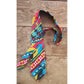 Vintage 60s Mens Tie Colorful Barkcloth MCM Print Geometric
