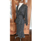 Vintage 80s Saint Romei Neiman Marcus Silk Polka Dot Peplum Jacket Fishtail Skirt Suit Set