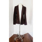 Vintage 2000s Eileen Fisher Blazer Goat Suede Chocolate Brown Open Front Jacket