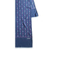 Vintage 70s Gucci Silk Scarf Navy Blue Horsebit Print Rectangular Fringed