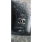 CHANEL Lace Up Shoes Loafers Black Patent Leather & Sequins 38 1/2