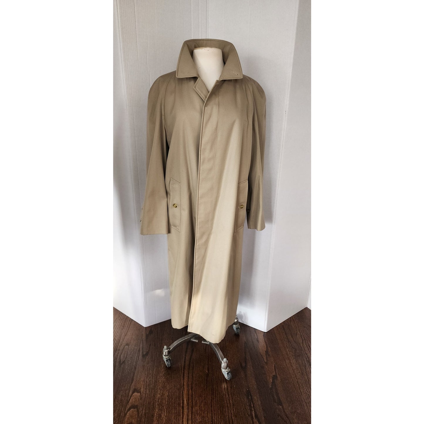 Vintage 80s Burberrys Trench Coat Beige Mens Medium