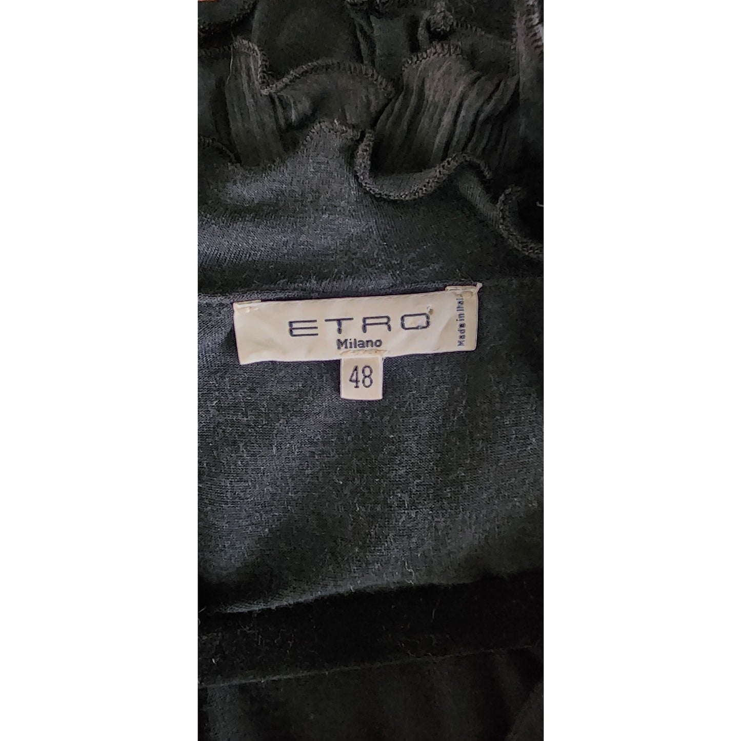 Vintage 2000s Etro Sun Dress Black Cotton w/ Asymmetrical Skirt Medium