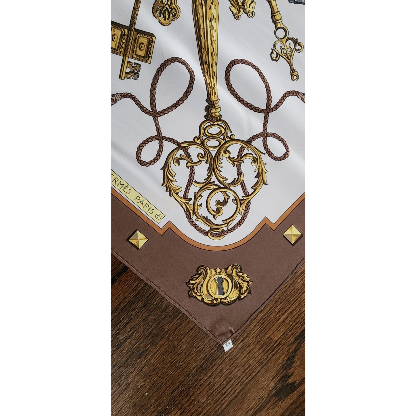 Vintage HERMÈS Silk Scarf Les Clés Clefs Keys Carré 90 Cathy Latham