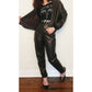Vintage 1980s Brown Leather Jacket + Pants Suit Lanna Medium