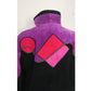 Vintage 80s Suede Bomber Jacket Multicolored Patchwork Applique Mesa Ridge M