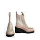 Rag & Bone Ankle Boots Sloane Chelsea Cream Leather Suede  Wedge Booties 8