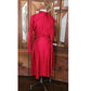 Vintage 1980s Emanuel Ungaro Dress Red Silk Paisley Print I Magnin Long Sleeve Scarf Sash Tie
