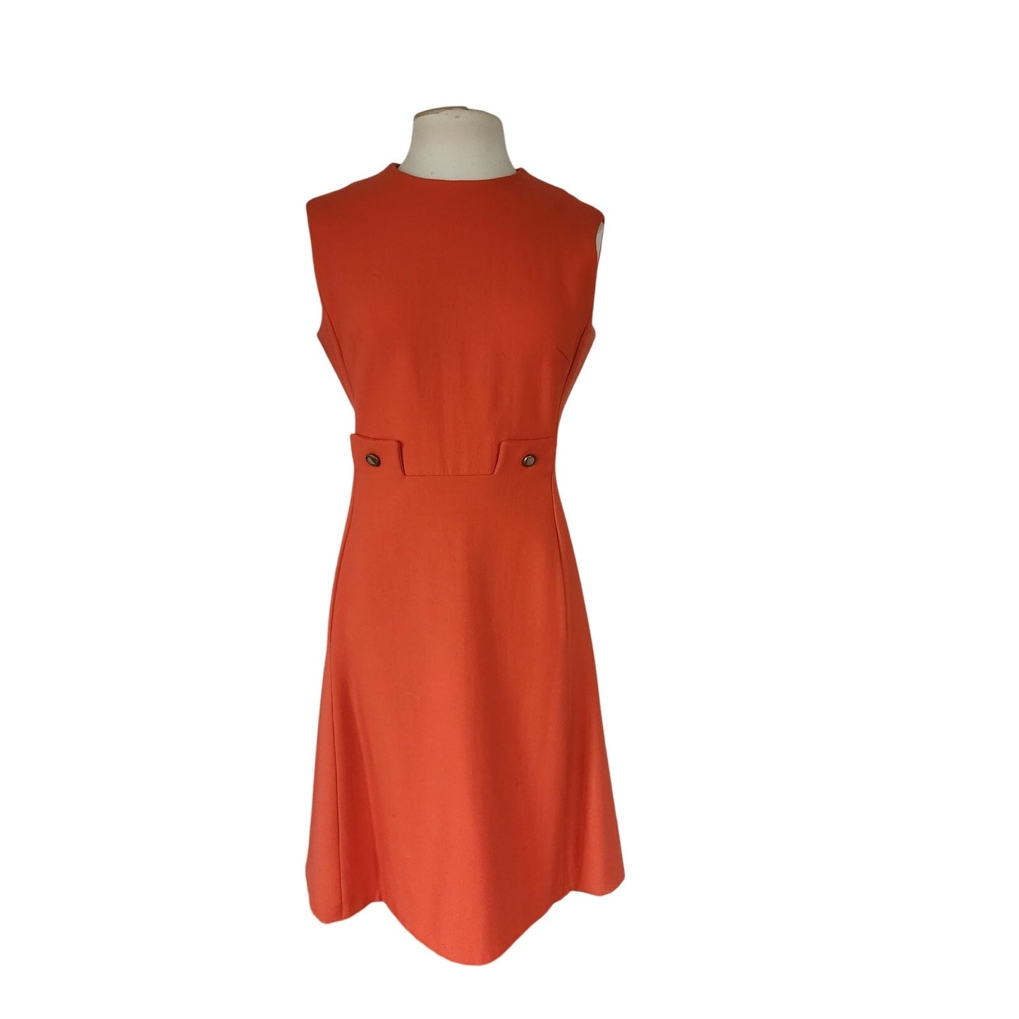 Vintage 60s Orange Dress Mod A Line Skirt / Medium