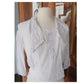 Antique Edwardian Blouse White Cotton Lace Embroidery Sailor Collar / S