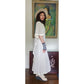 Vintage 70s White Maxi Dress Openwork Crochet Bridal Dress w/Capelet